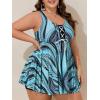 image:imageSummer Mae Plus Size Swimsuit for Women with Tie Two Piece Tummy Control Tankini Flowy Bathing Suit 2025 Swim Dress Shorts Blue Pearl 20 Plus