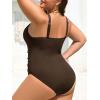 image:imageSummer Mae Ribbed Plus Size One Piece Swimsuit Women Tummy Control VWired Bathing Suit 2025 Swimwear Brown 22 Plus