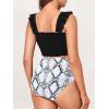 image:imageSummer Mae Maternity High Waist Bikini Swimsuit Two Piece Ruffled Hem Cute Bathing Suit Floral Pregnancy SwimwearBlack