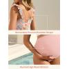 image:imageSummer Mae Maternity High Waist Bikini Swimsuit Two Piece Ruffled Hem Cute Bathing Suit Floral Pregnancy SwimwearPink Floral