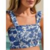 image:imageSummer Mae Maternity High Waist Bikini Swimsuit Two Piece Ruffled Hem Cute Bathing Suit Floral Pregnancy SwimwearWhite Floral