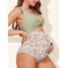 image:imageSummer Mae Maternity Cutout One Piece Swimsuit Twist Front CrissCross Bathing Suit High Waisted Pregnancy SwimwearYellow Flower