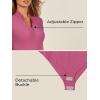 image:imageSummer Mae Womens Maternity Zipper Bodysuit Pregnancy Ribbed Romper Short Sleeve Casual Summer Clothes
