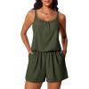 image:imageSummer Mae Swim Romper Womens One Piece Swimsuits with Pockets 2026 Blouson Modest Bathing SuitsArmy Green
