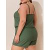 image:imageSummer Mae Plus Size Swim Romper One Piece Swimsuit Women Blouson Bathing Suit with Pockets 2026 Modest SwimwearArmy Green
