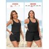 image:imageSummer Mae Plus Size Swim Romper One Piece Swimsuit Women Blouson Bathing Suit with Pockets 2026 Modest SwimwearBlack