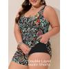 image:imageSummer Mae Plus Size Swim Romper One Piece Swimsuit Women Blouson Bathing Suit with Pockets 2026 Modest SwimwearColorful Cashew Flower