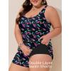 image:imageSummer Mae Plus Size Swim Romper One Piece Swimsuit Women Blouson Bathing Suit with Pockets 2026 Modest SwimwearFlowing Light Leaves