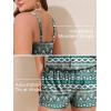 image:imageSummer Mae Plus Size Swim Romper One Piece Swimsuit Women Blouson Bathing Suit with Pockets 2026 Modest SwimwearGreen Floral Print