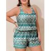 image:imageSummer Mae Plus Size Swim Romper One Piece Swimsuit Women Blouson Bathing Suit with Pockets 2026 Modest SwimwearGreen Floral Print
