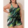 image:imageSummer Mae Plus Size Swim Romper One Piece Swimsuit Women Blouson Bathing Suit with Pockets 2026 Modest SwimwearGreen Leopard