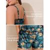 image:imageSummer Mae Plus Size Swim Romper One Piece Swimsuit Women Blouson Bathing Suit with Pockets 2026 Modest SwimwearYellow Flowers Green Leaves