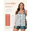 image:imageSummer Mae Plus Size Swim Romper One Piece Swimsuit Women Blouson Bathing Suit with Pockets 2026 Modest SwimwearYellow Flowers Green Leaves