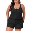 image:imageSummer Mae Plus Size Swim Romper One Piece Swimsuit Women Blouson Bathing Suit with Pockets 2026 Modest SwimwearBlack