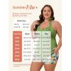 image:imageSummer Mae Ribbed Plus Size Tankini Swimsuits for Women Two Piece Bathing Suit with Pockets Shorts High Waist Swimwear Autumn Flower Clusters 18 Plus