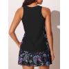 image:imageSummer Mae Blouson Tankini Swimsuits for Women 2026 Modest Tummy Coverage Bathing Suits with Skirt and Builtin ShortsBlack Paisley