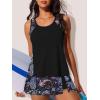image:imageSummer Mae Blouson Tankini Swimsuits for Women 2026 Modest Tummy Coverage Bathing Suits with Skirt and Builtin ShortsBlack Paisley