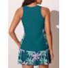 image:imageSummer Mae Blouson Tankini Swimsuits for Women 2026 Modest Tummy Coverage Bathing Suits with Skirt and Builtin ShortsMint Pink Palms