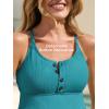 image:imageSummer Mae Maternity Swimsuit One Piece Bathing Suit Button Neck Cross BackTurquoise