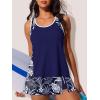 image:imageSummer Mae Blouson Tankini Swimsuits for Women 2026 Modest Tummy Coverage Bathing Suits with Skirt and Builtin ShortsWindkissed Petals