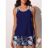 image:imageSummer Mae Blouson Tankini Swimsuits for Women 2026 Modest Tummy Coverage Bathing Suits with Skirt and Builtin ShortsWindkissed Petals