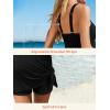 image:imageSummer Mae Ribbed Maternity One Piece Swimsuit Dress Wrap Bathing Suit with Builtin Pocket Short Swimwear Tie Knot SkirtBlack