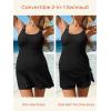 image:imageSummer Mae Ribbed Maternity One Piece Swimsuit Dress Wrap Bathing Suit with Builtin Pocket Short Swimwear Tie Knot SkirtBlack