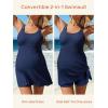 image:imageSummer Mae Ribbed Maternity One Piece Swimsuit Dress Wrap Bathing Suit with Builtin Pocket Short Swimwear Tie Knot SkirtBlue