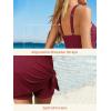 image:imageSummer Mae Ribbed Maternity One Piece Swimsuit Dress Wrap Bathing Suit with Builtin Pocket Short Swimwear Tie Knot SkirtBurgundy