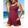 image:imageSummer Mae Ribbed Maternity One Piece Swimsuit Dress Wrap Bathing Suit with Builtin Pocket Short Swimwear Tie Knot SkirtBurgundy