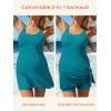 image:imageSummer Mae Ribbed Maternity One Piece Swimsuit Dress Wrap Bathing Suit with Builtin Pocket Short Swimwear Tie Knot SkirtCyan Blue