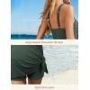 image:imageSummer Mae Ribbed Maternity One Piece Swimsuit Dress Wrap Bathing Suit with Builtin Pocket Short Swimwear Tie Knot SkirtGreen