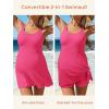 image:imageSummer Mae Ribbed Maternity One Piece Swimsuit Dress Wrap Bathing Suit with Builtin Pocket Short Swimwear Tie Knot SkirtPink
