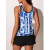 image:imageSummer Mae Blouson Womens Tankini Swimsuits with Shorts Tummy Control Bathing Suits Side Pockets 2026Abstract Ink Blue