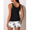 image:imageSummer Mae Blouson Womens Tankini Swimsuits with Shorts Tummy Control Bathing Suits Side Pockets 2026Black Palm Tree