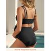 image:imageSummer Mae Maternity Bikini Swimsuit Wide Straps Ruched High Waisted Two Piece Bathing Suit Scoop Neck Pregnancy SwimwearBlack