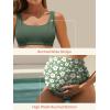 image:imageSummer Mae Maternity Bikini Swimsuit Wide Straps Ruched High Waisted Two Piece Bathing Suit Scoop Neck Pregnancy SwimwearGarden Veil Bliss