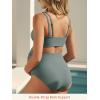 image:imageSummer Mae Maternity Bikini Swimsuit Wide Straps Ruched High Waisted Two Piece Bathing Suit Scoop Neck Pregnancy SwimwearGreen