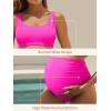 image:imageSummer Mae Maternity Bikini Swimsuit Wide Straps Ruched High Waisted Two Piece Bathing Suit Scoop Neck Pregnancy SwimwearPink