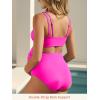 image:imageSummer Mae Maternity Bikini Swimsuit Wide Straps Ruched High Waisted Two Piece Bathing Suit Scoop Neck Pregnancy SwimwearPink
