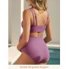 image:imageSummer Mae Maternity Bikini Swimsuit Wide Straps Ruched High Waisted Two Piece Bathing Suit Scoop Neck Pregnancy SwimwearPurple