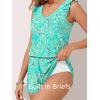 image:imageSummer Mae Ruffle Swim Romper One Piece Swimsuit Women Modest HighBack Bathing Suit with Pockets 2026 SwimwearBlue Flower Clusters
