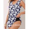 image:imageSummer Mae Ruffle Swim Romper One Piece Swimsuit Women Modest HighBack Bathing Suit with Pockets 2026 SwimwearHibiscus