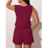 image:imageSummer Mae Ruffle Swim Romper One Piece Swimsuit Women Modest HighBack Bathing Suit with Pockets 2026 SwimwearPurplish Red