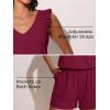 image:imageSummer Mae Ruffle Swim Romper One Piece Swimsuit Women Modest HighBack Bathing Suit with Pockets 2026 SwimwearPurplish Red