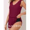 image:imageSummer Mae Ruffle Swim Romper One Piece Swimsuit Women Modest HighBack Bathing Suit with Pockets 2026 SwimwearPurplish Red