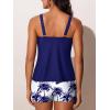 image:imageSummer Mae Womens Tankini Swimsuits 2 Piece Tummy Control Bathing Suit with Pocket Shorts Ring Linked 2025 SwimwearBlue Coconut Trees