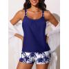 image:imageSummer Mae Womens Tankini Swimsuits 2 Piece Tummy Control Bathing Suit with Pocket Shorts Ring Linked 2025 SwimwearBlue Coconut Trees