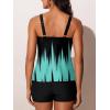 image:imageSummer Mae Womens Tankini Swimsuits 2 Piece Tummy Control Bathing Suit with Pocket Shorts Ring Linked 2025 SwimwearGradient Green Black