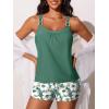 image:imageSummer Mae Womens Tankini Swimsuits 2 Piece Tummy Control Bathing Suit with Pocket Shorts Ring Linked 2025 SwimwearSolitary Silhouette Bloom
